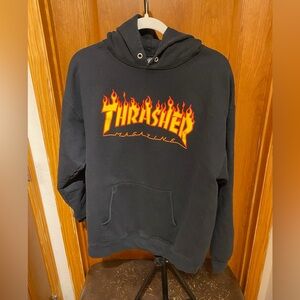Thrasher Black Distressed Hoodie